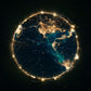 Tableau planete terre qui présente l'activité humaine vu de l'espace
