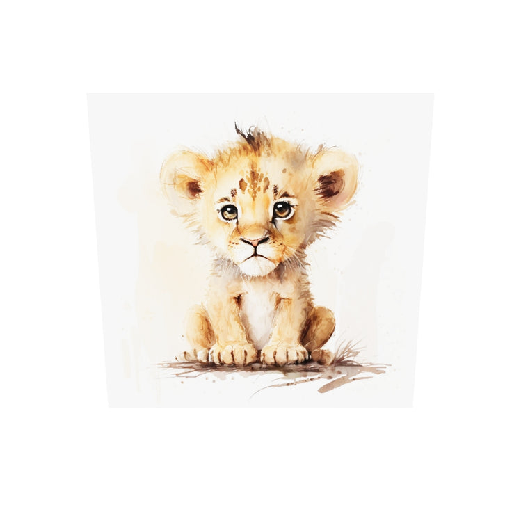 Tableau plexiglas bébé lion à l'aquarelle pour chambre enfant