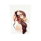 Tableau plexiglas d’une jeune fille avec fleurs dans les cheveux, couleurs pastelles