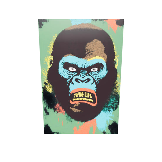 Tableau plexiglass gorille Thug life street art, peint aux couleurs primaires