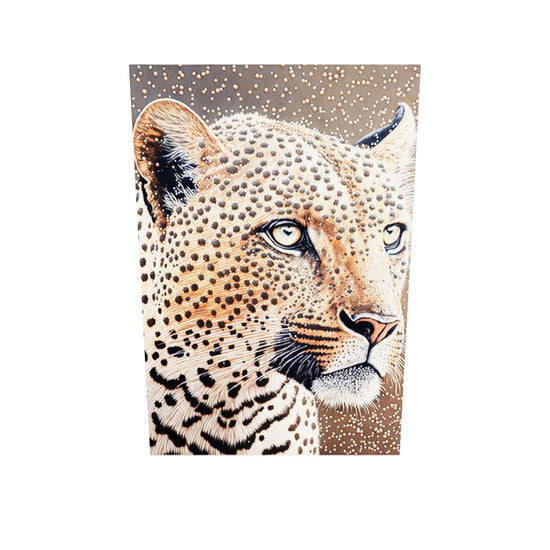 Tableau plexiglas leopard dans chambre en pointillisme, portrait