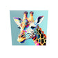 Tableau plexiglas pop art, girafe coloré sur fond bleu