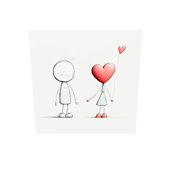 Tableau plexiglas Saint Valentin, illustration d’un couple amoureux, la fille en forme de cœur