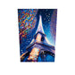 Tableau plexiglas au pied de la Tour Eiffel en couleur et en pointillisme
