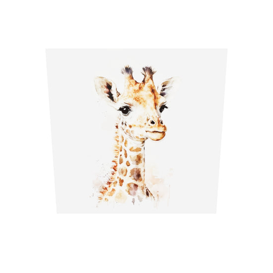 Tableau plexiglas bebe girafe à l'aquarelle pour chambre enfant