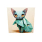 Tableau en plexiglas d'un chat origami bleu turquoise