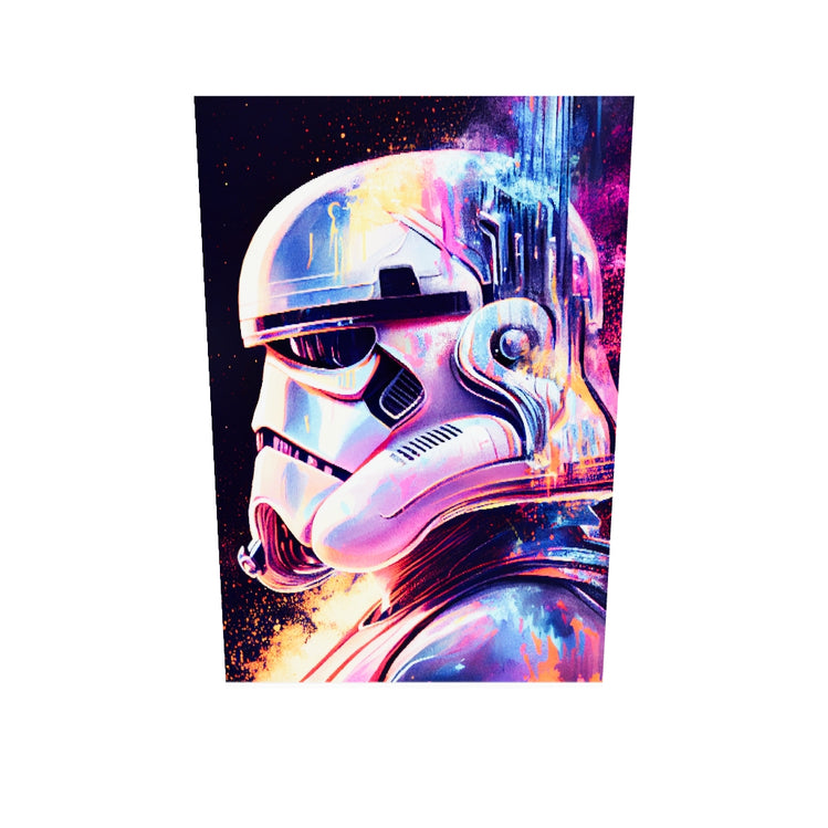 tableau star wars stormtrooper, portrait en gros plan en impression sur plexiglass