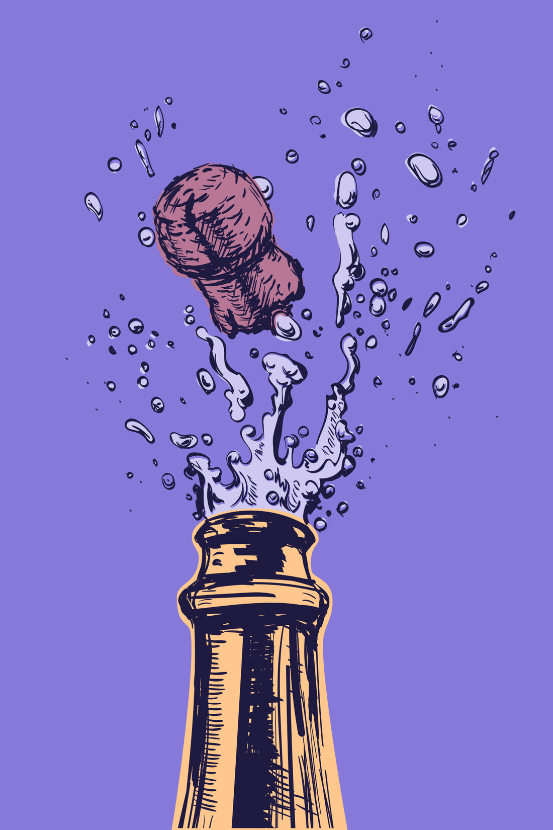Tableau Pop art violet - Esprit festif pour cuisine