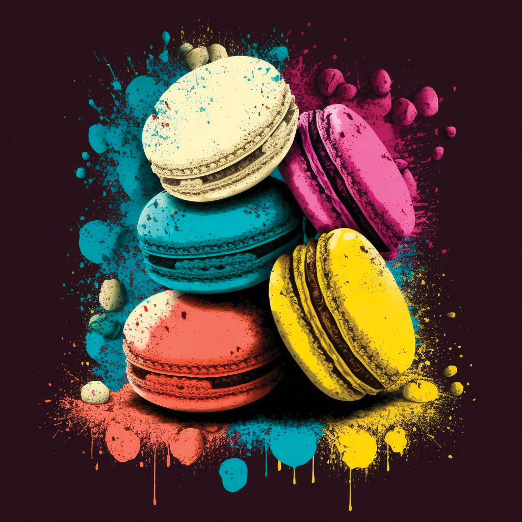 Toile contemporaine Macarons pop art - Gourmandise pop