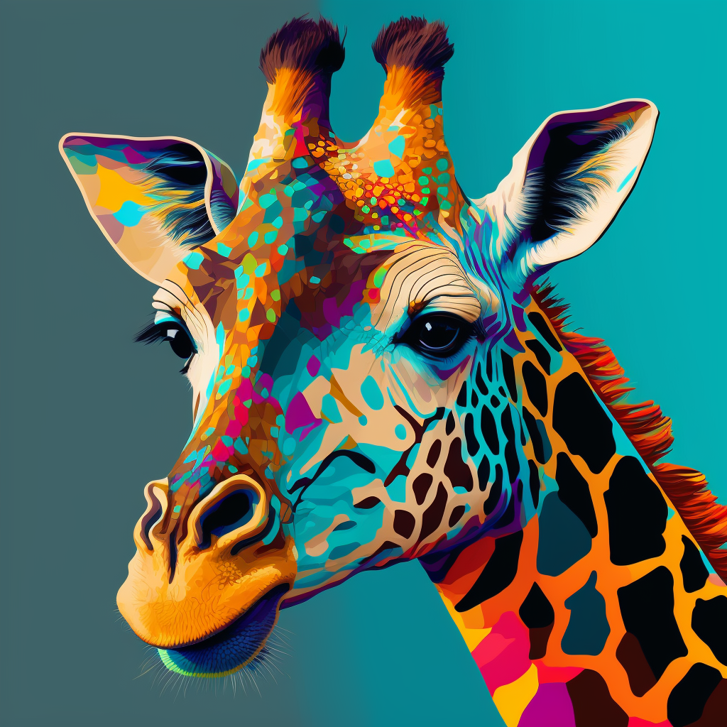 Tableau Girafe - Pop art exotique