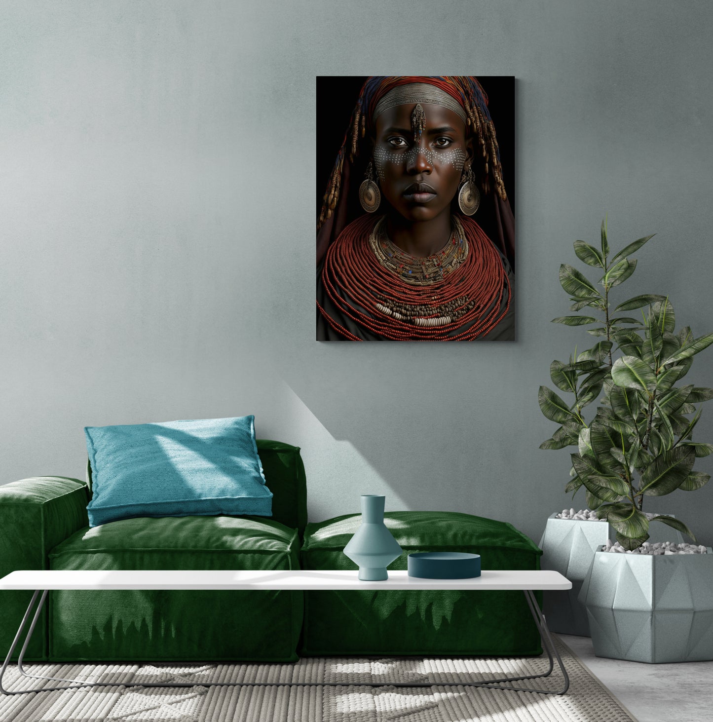 Tableau pour salon photo portrait de femme africaine