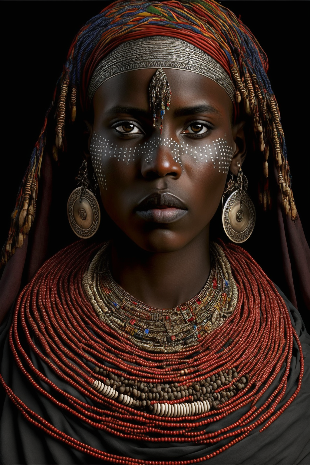 Modern African Woman Canvas Wall Art - Deep Gaze Portrait