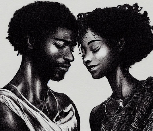 Tableau rencontre amoureuse d'un couple noire