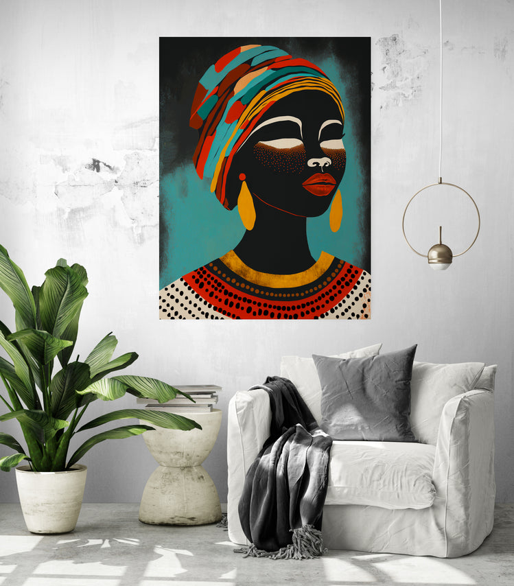 Tableau africaine aux couleurs audacieuse