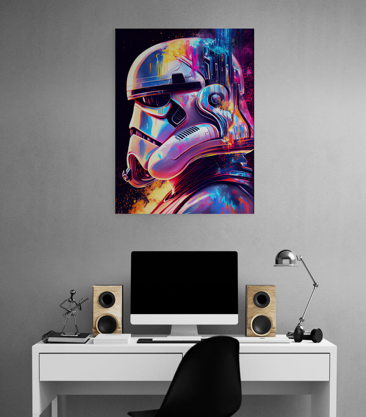 tableau déco star wars stormtrooper coloré
