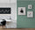 Modern minimalist kitchen wall art set with three framed prints on the wall