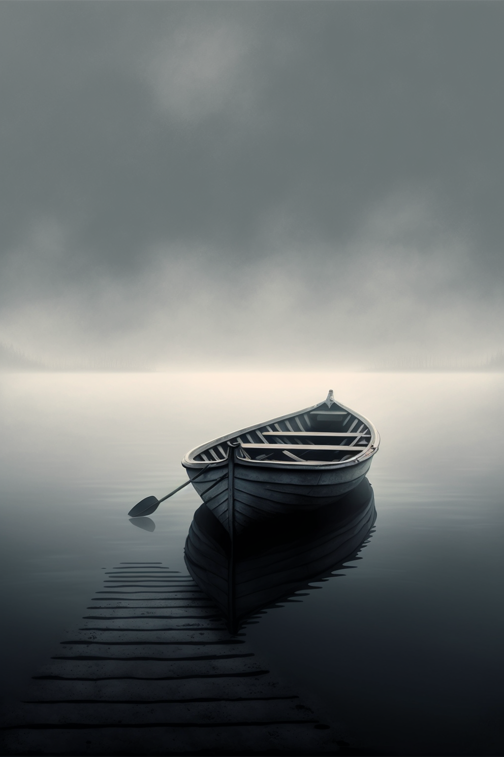 Boat in the Mist Canvas Wall Art