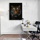  Tableau Visage de tigre, légèrement éclairé, fond noir, photographie, 8k
