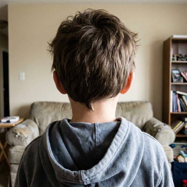 Exemple de photo à éviter : enfant de dos, visage non visible